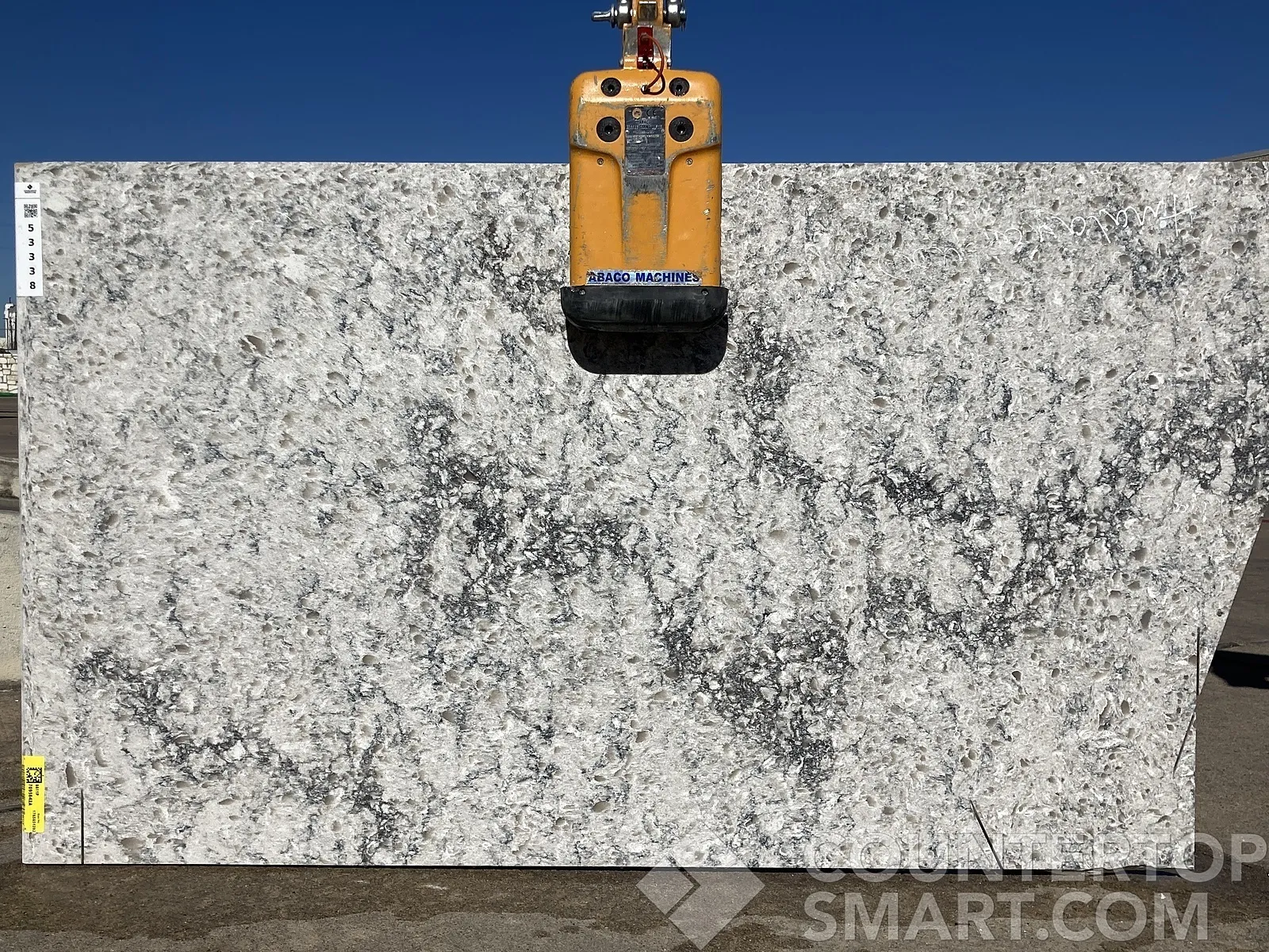 Full image of Caesarstone Himalayan Moon Grey Quartz countertop slab