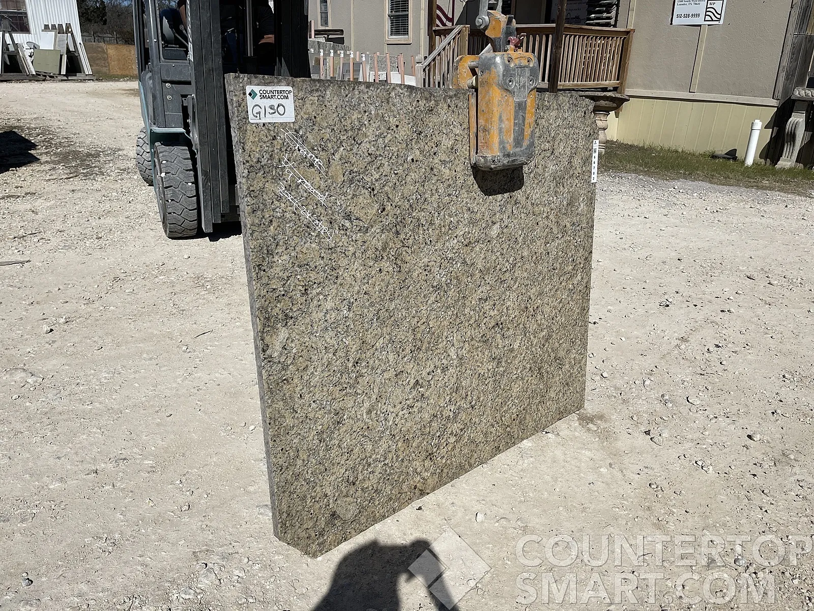 Full image of Ornamental White Granite countertop slab