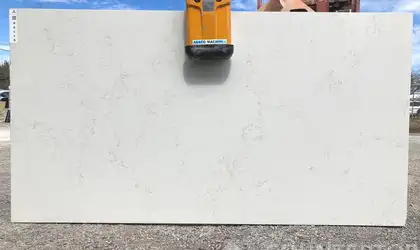 Full image of Q Quartz Carrara Delphi Quartz countertop slab