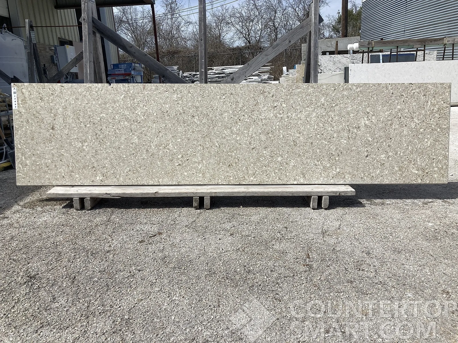 Full image of Belenco Chakra Beige Quartz countertop slab