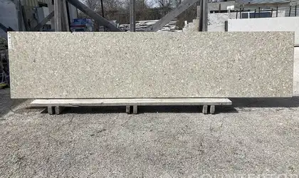 Full image of Belenco Chakra Beige Quartz countertop slab