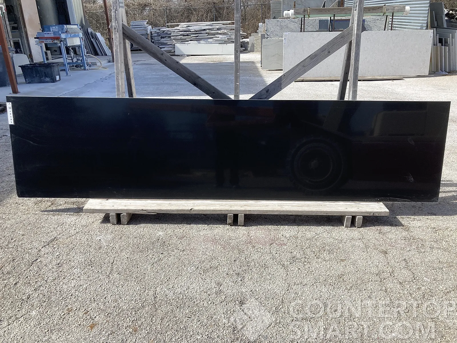 Full image of Silestone Iconic Black Quartz countertop slab
