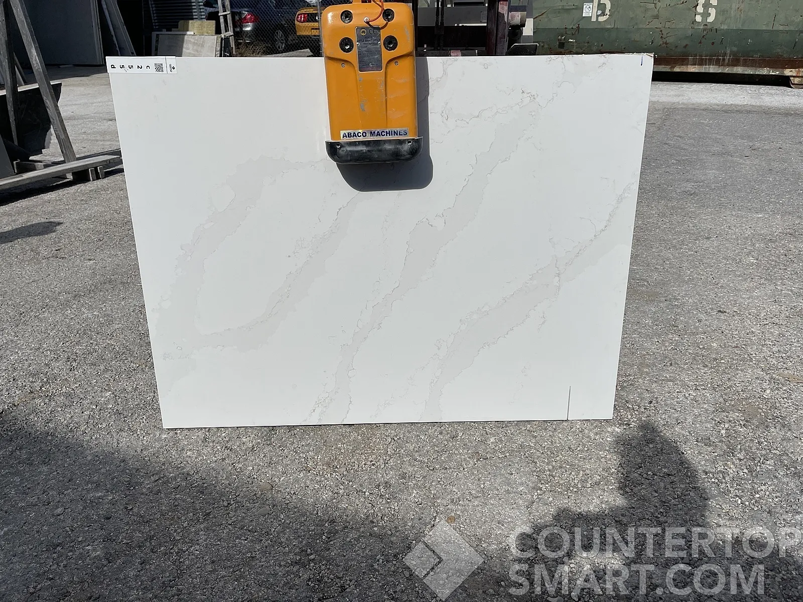Full image of Silestone Eternal Calacatta Gold White Quartz countertop slab