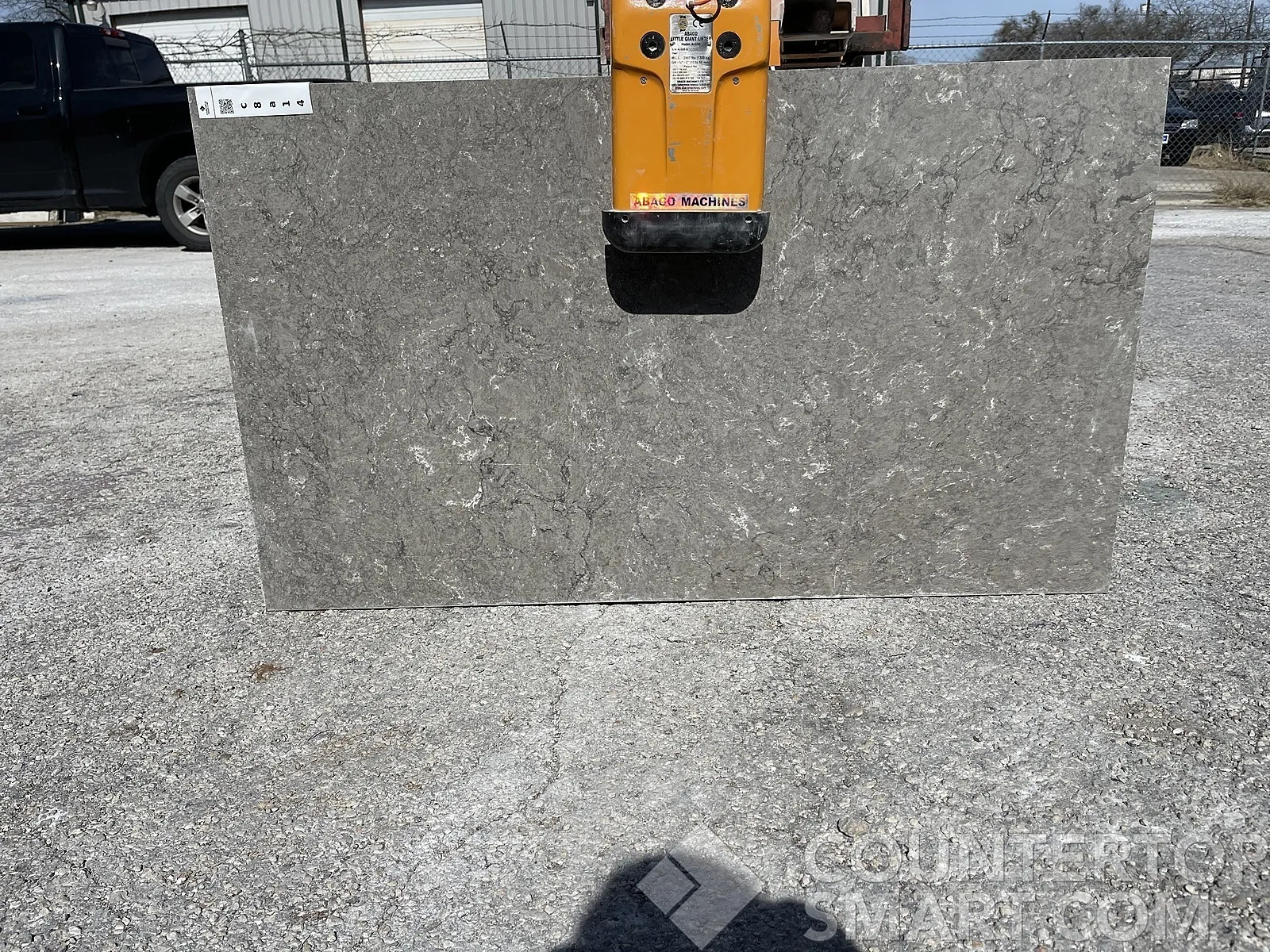 Full image of Q Quartz Fantasy Gray Quartz countertop slab