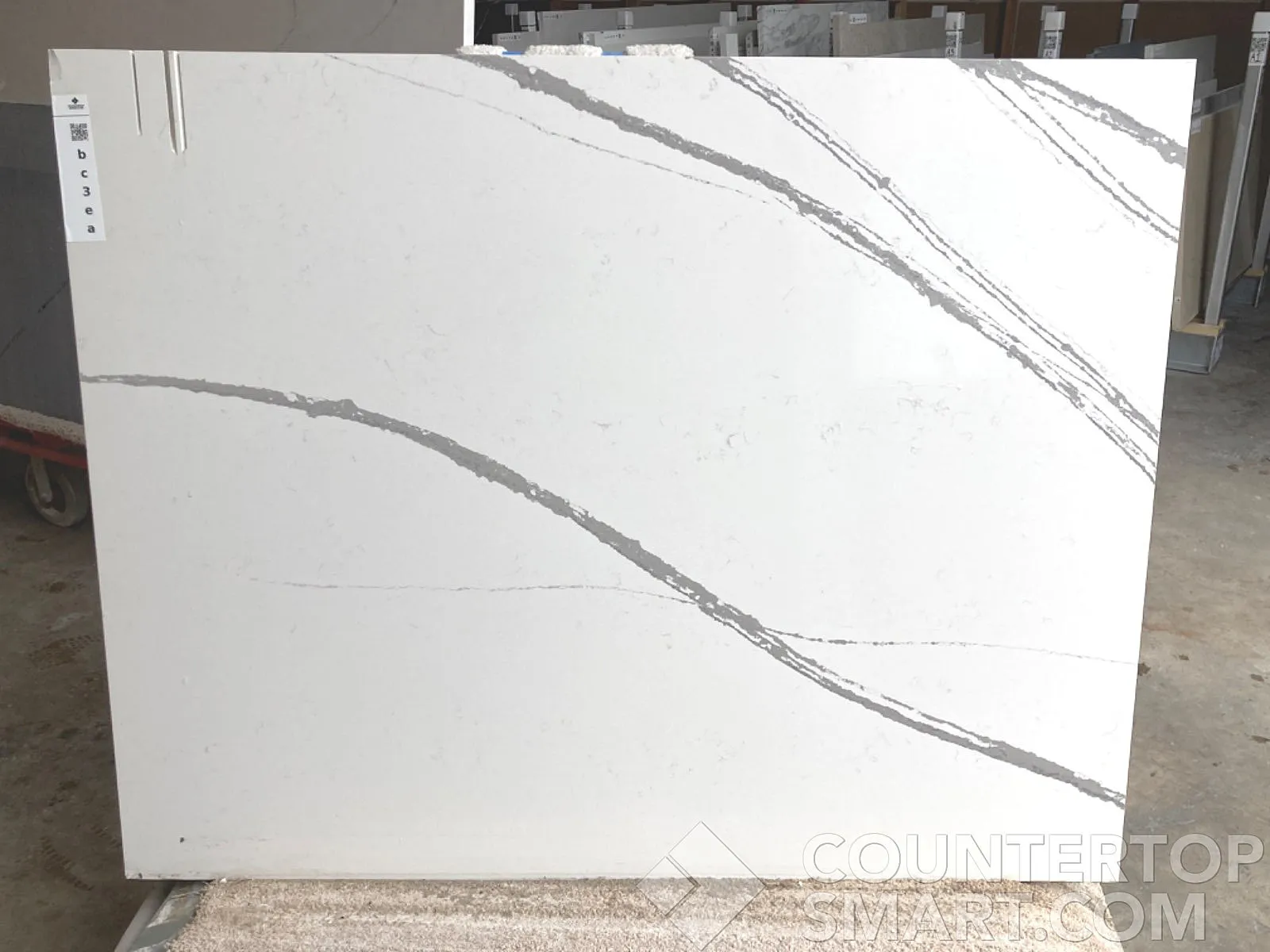 Full image of Silestone Eternal Bella White Quartz countertop slab
