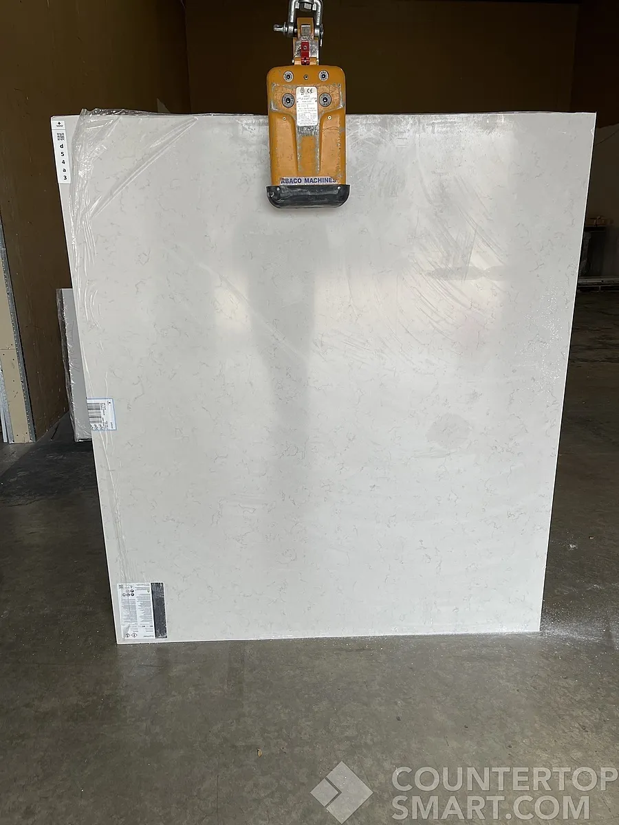 Full image of Silestone Lagoon White Quartz countertop slab