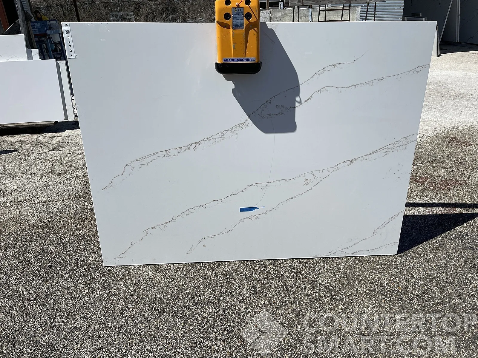 Full image of Q Quartz Calacatta Arno Quartz countertop slab