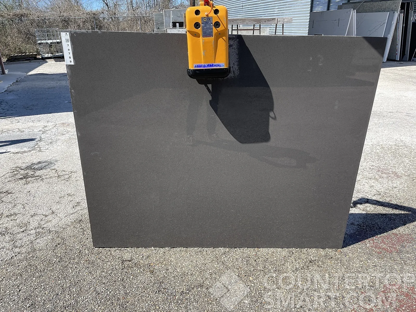 Full image of Q Quartz Manhattan Grey Quartz countertop slab