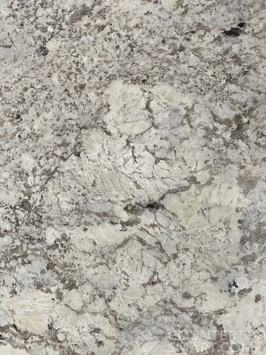 Closeup image of Absolute White Granite countertop slab