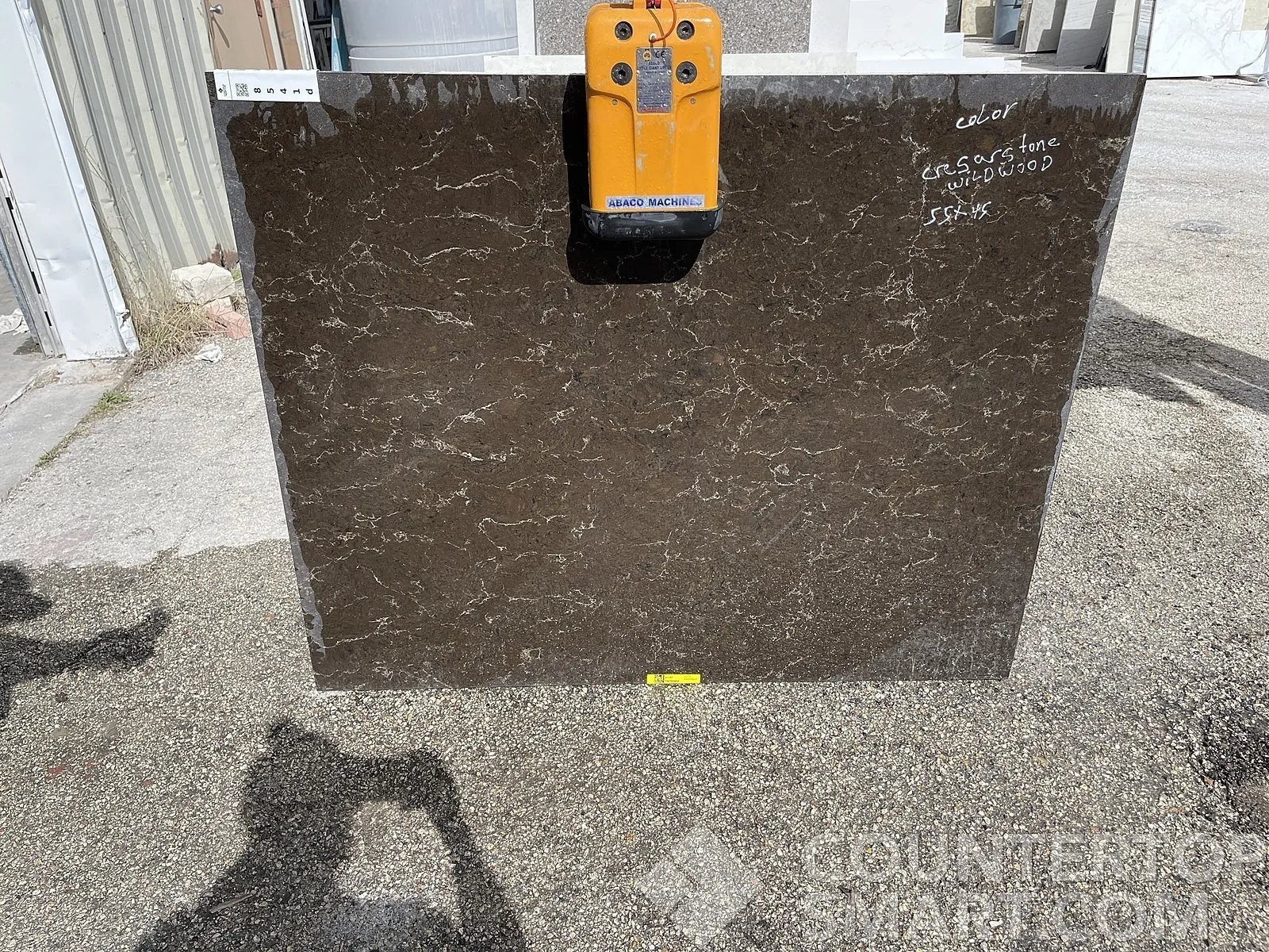 Full image of Caesarstone Woodlands Black Quartz countertop slab
