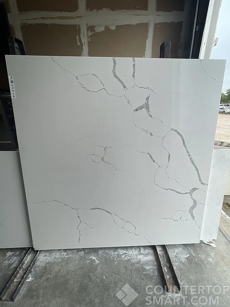 Full image of Q Quartz Statuary Classique White Quartz countertop slab