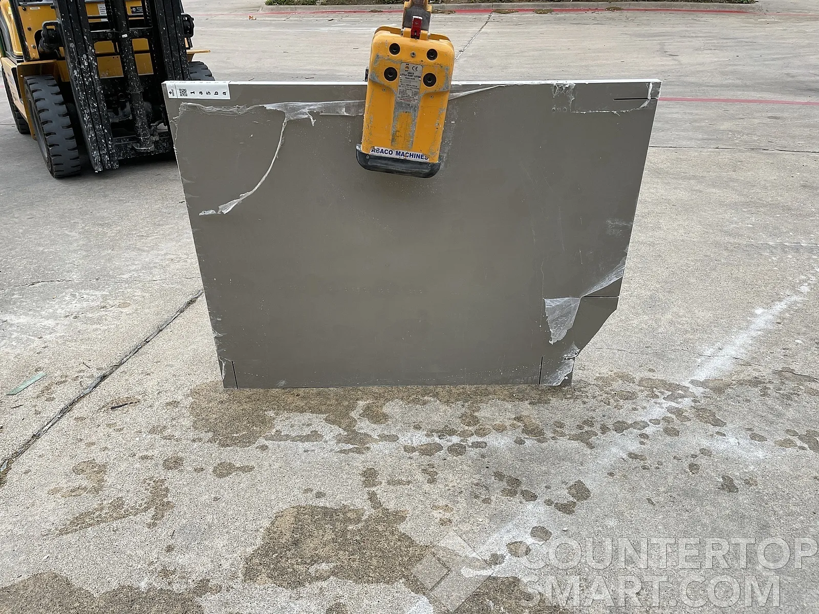 Full image of Q Quartz Ash Gray Brown Quartz countertop slab