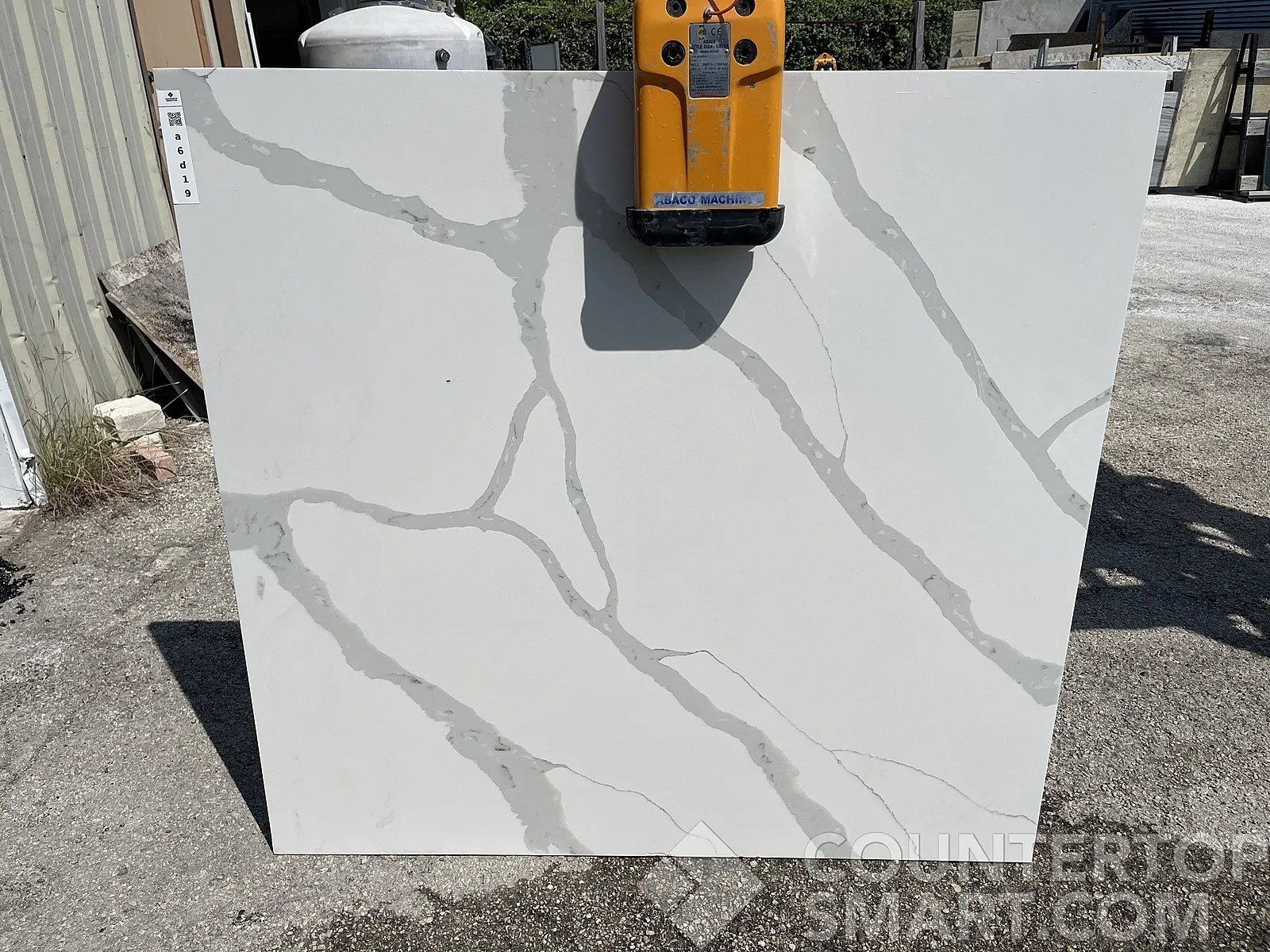 Full image of Stratus Quartz Calacatta Statuario Quartz countertop slab