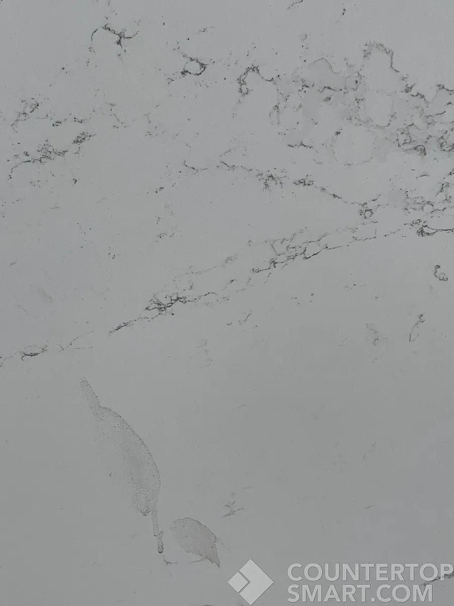 Closeup image of Silestone Ethereal Haze White Quartz countertop slab