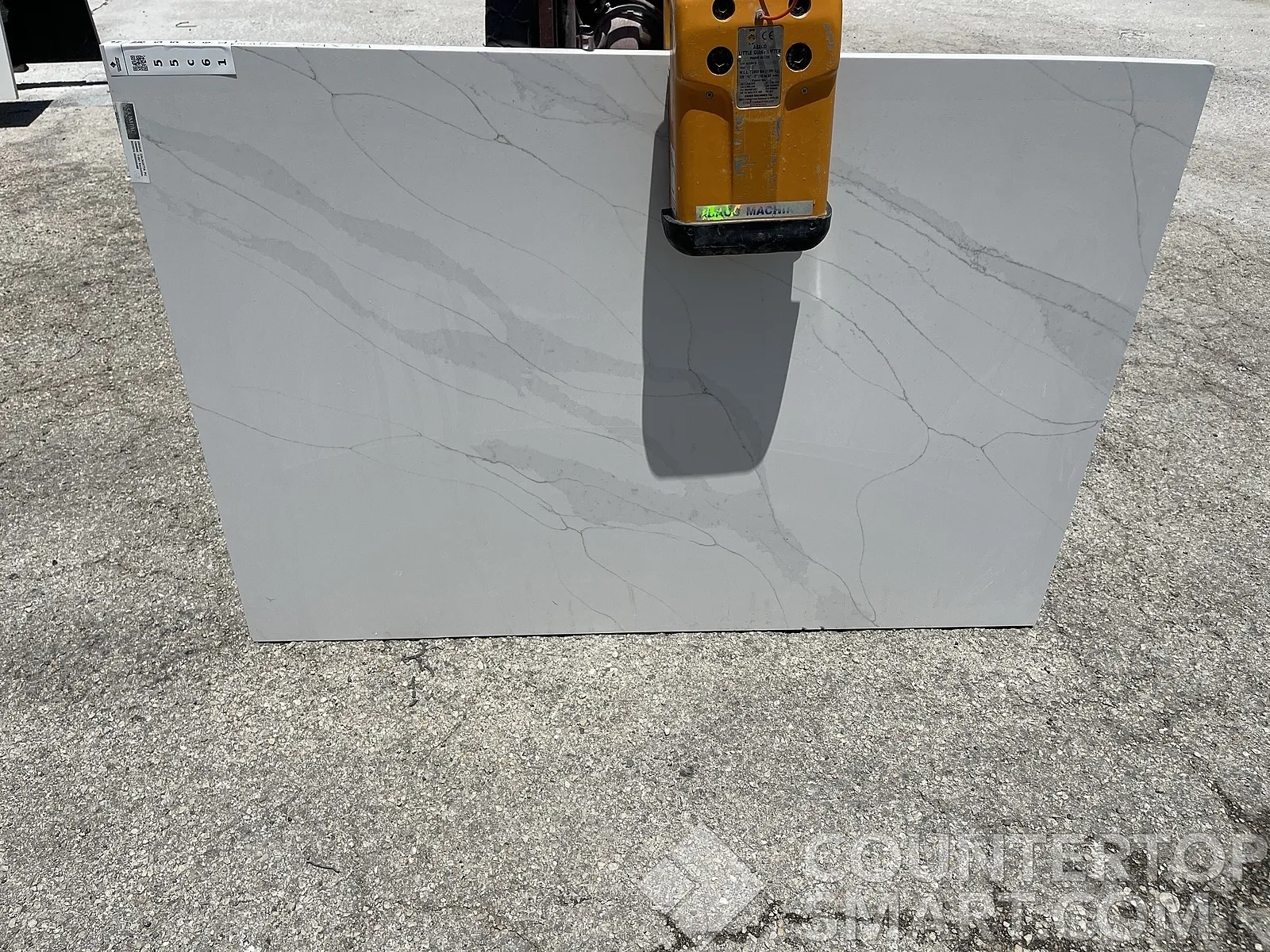 Full image of Compac Unique Calacatta Quartz countertop slab
