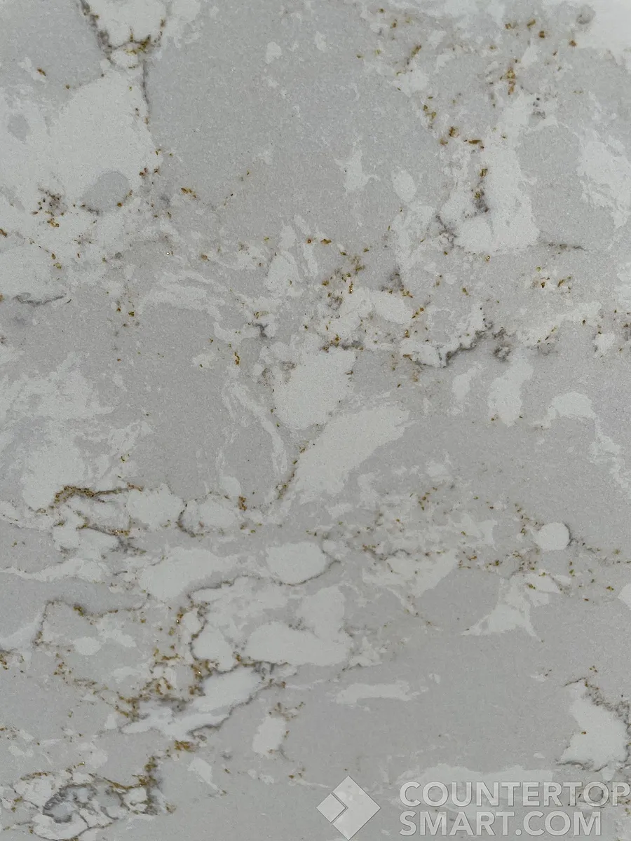 Closeup image of Silestone Lusso White Quartz countertop slab