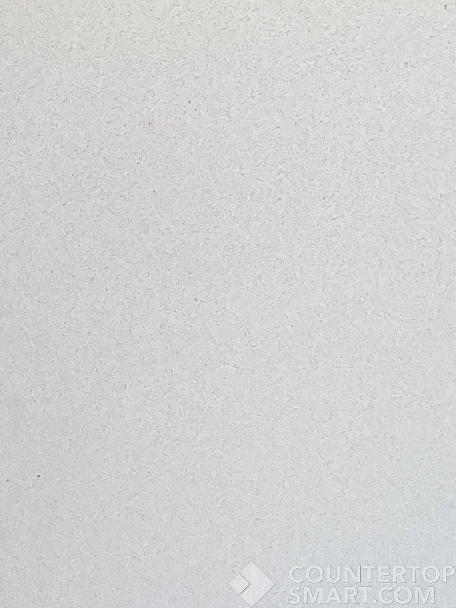 Closeup image of Q Quartz Frost White Quartz countertop slab