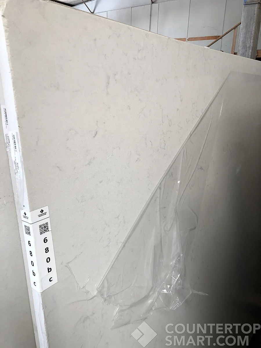 Full image of Silestone Lagoon White Quartz countertop slab