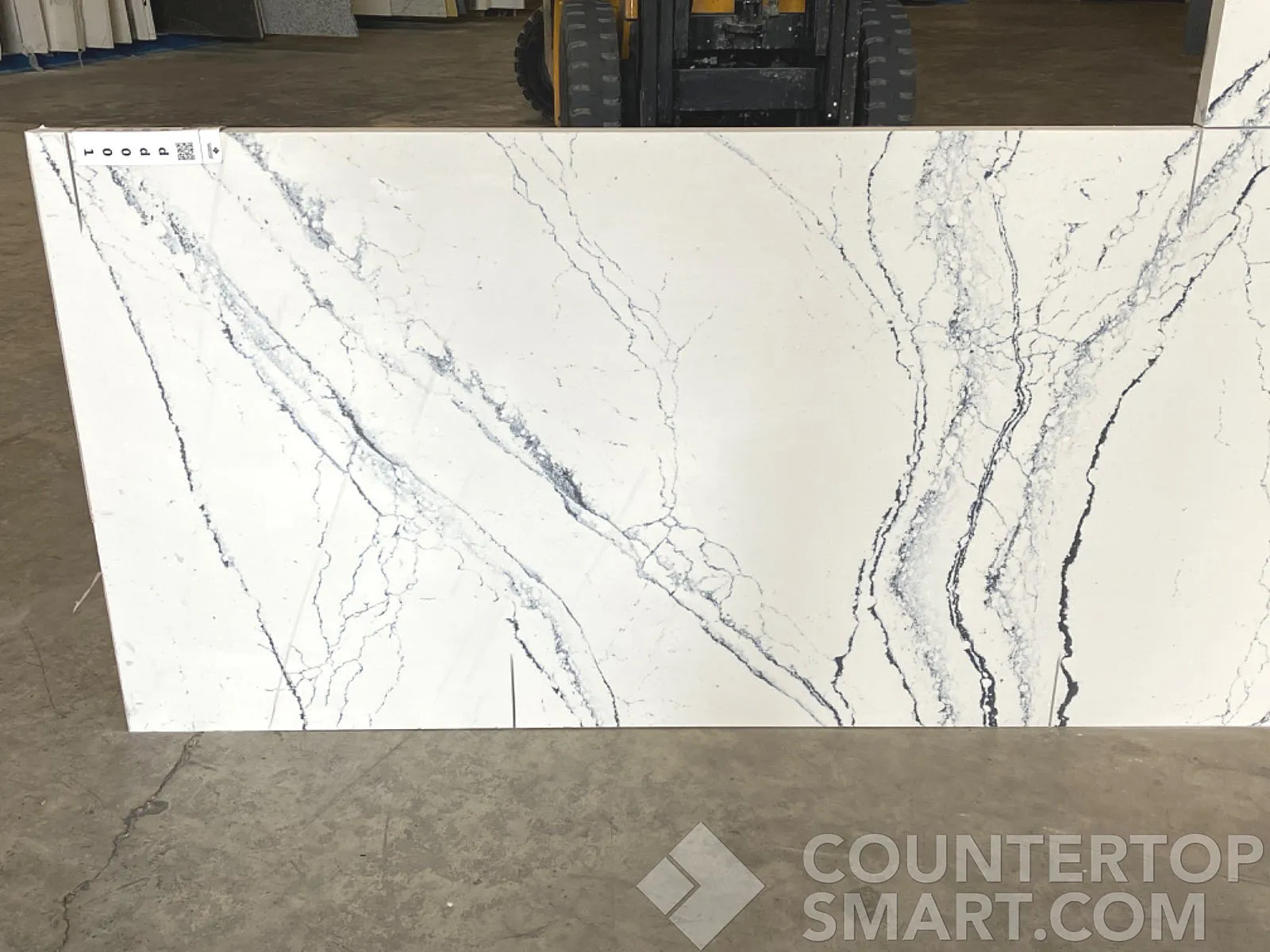 Full image of Cambria Summerhill White Quartz countertop slab