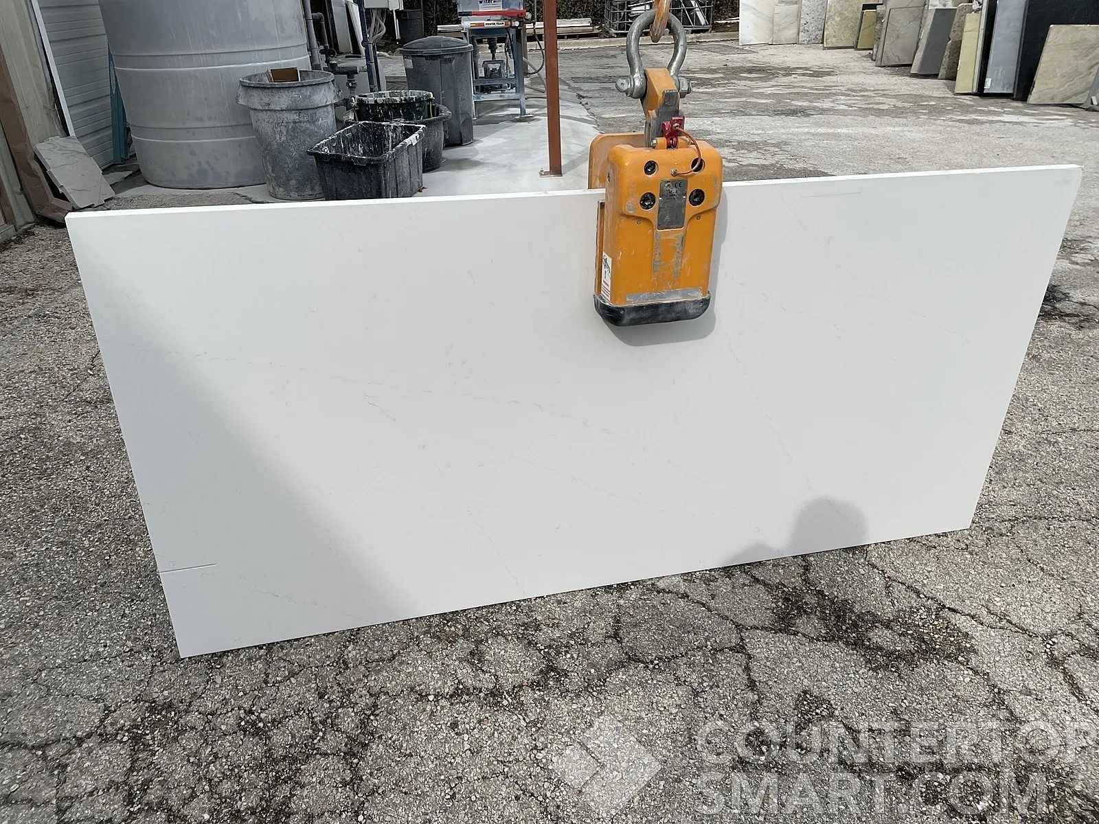 Full image of Silestone Eternal Statuario White Quartz countertop slab