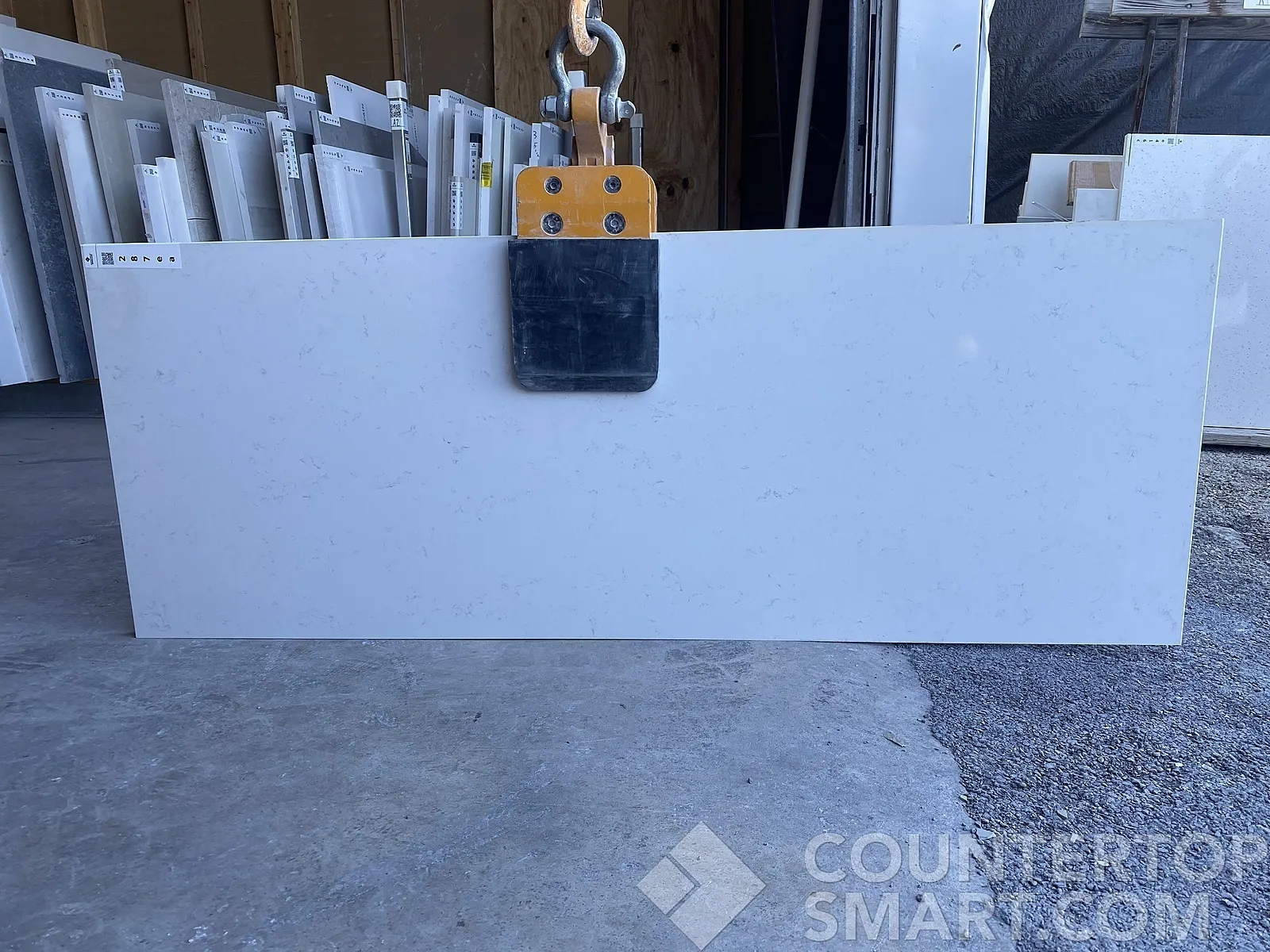 Full image of Stratus Quartz Serene Carrara White Quartz countertop slab