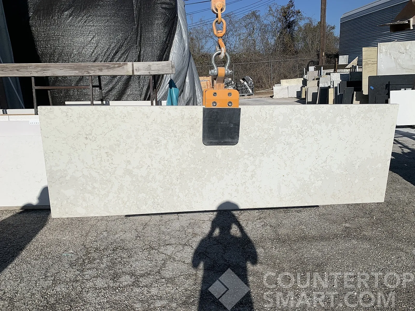 Full image of Silestone Lusso White Quartz countertop slab
