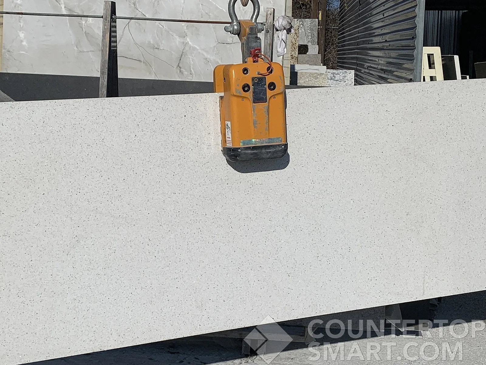 Closeup image of Silestone Stellar Snow White Quartz countertop slab