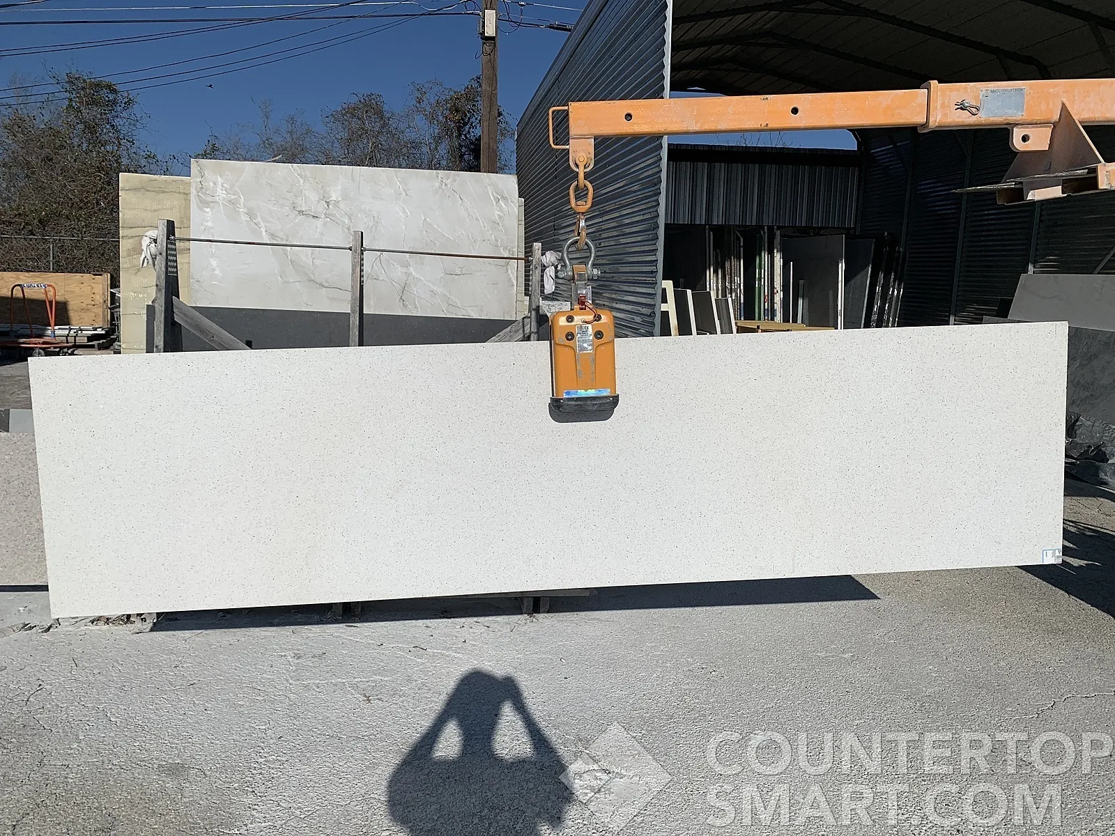 Full image of Silestone Stellar Snow White Quartz countertop slab
