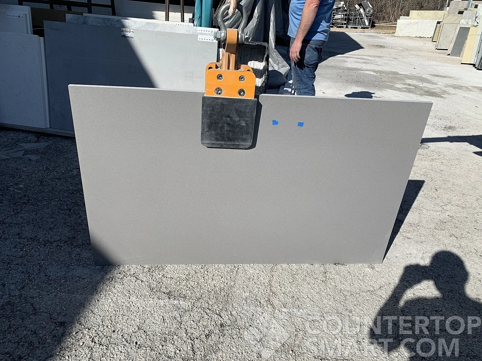 Full image of Silestone Grey Expo Quartz countertop slab