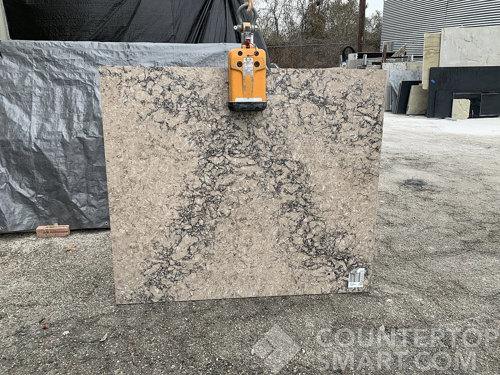 Full image of Silestone Kimbler Mist Quartz countertop slab