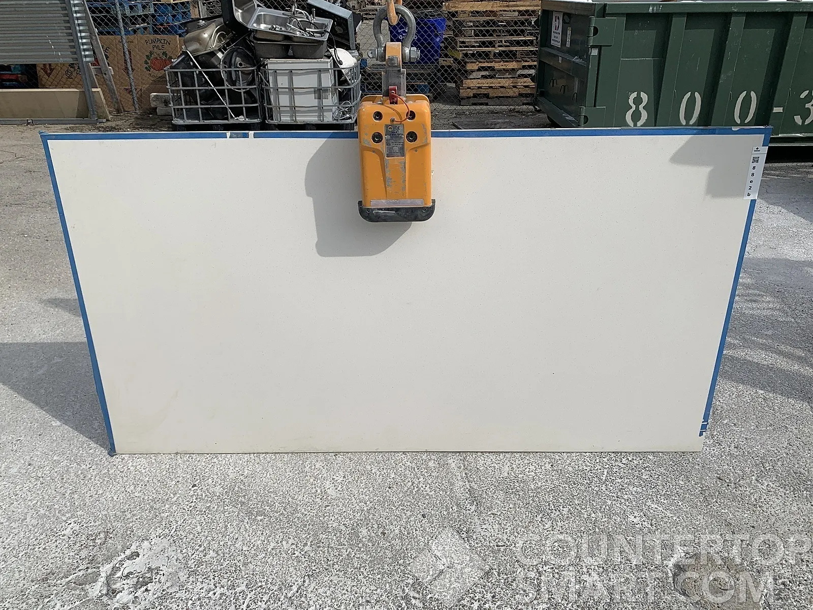 Full image of Daltile Simply White Cream Quartz countertop slab