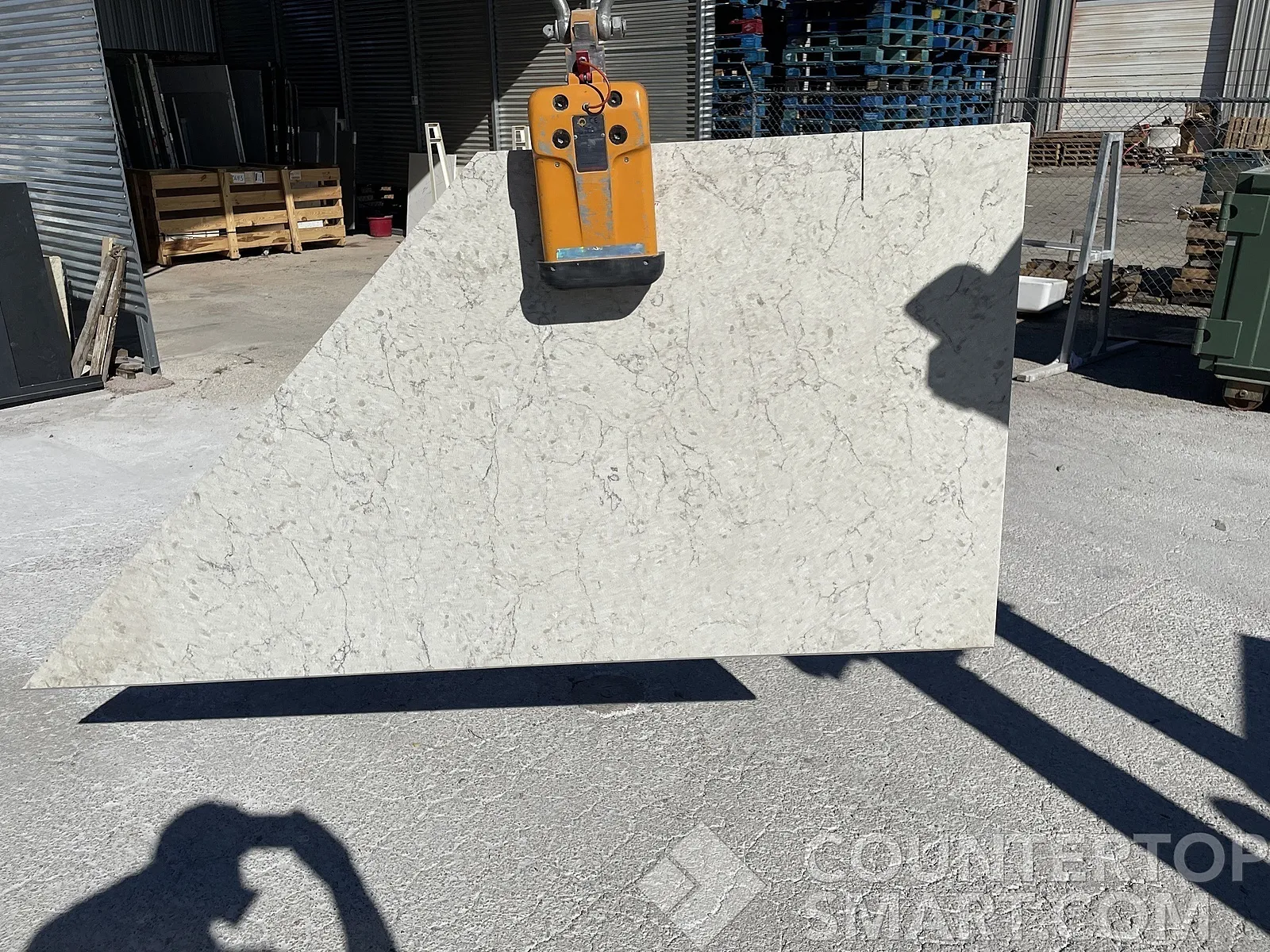 Full image of Vicostone Argento Grey Quartz countertop slab