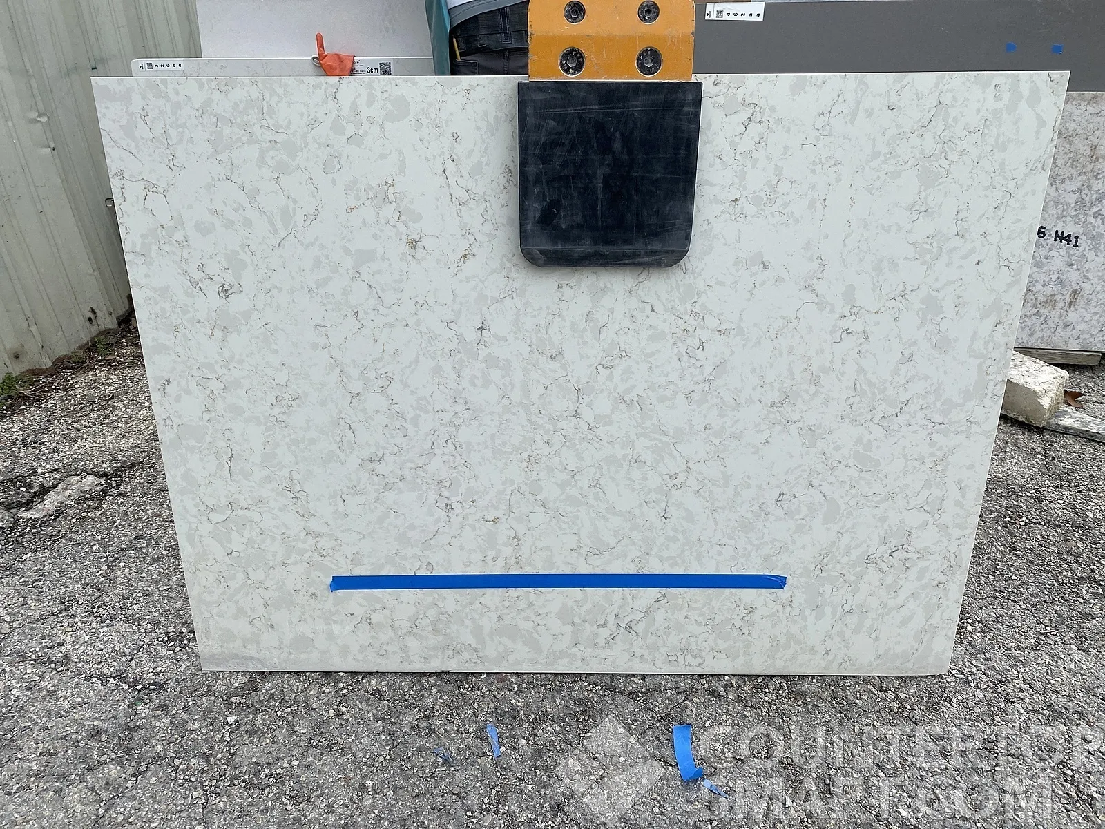 Full image of Silestone Lusso White Quartz countertop slab