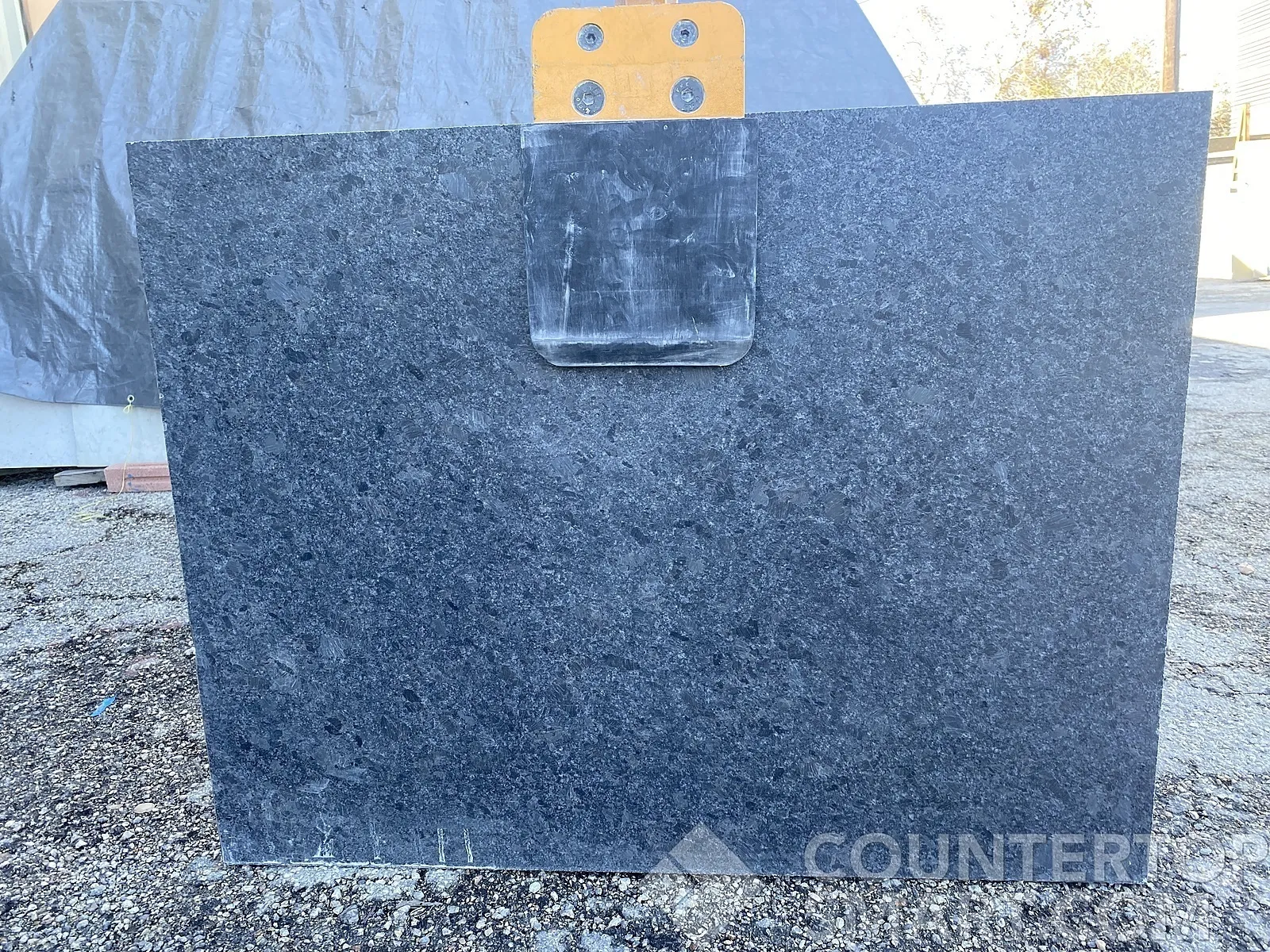 Full image of Steel Grey Granite countertop slab