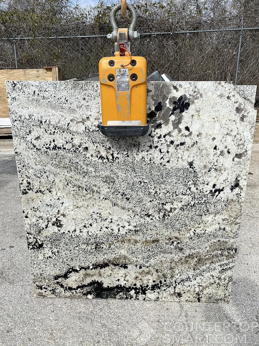 Full image of White Galaxy Granite countertop slab
