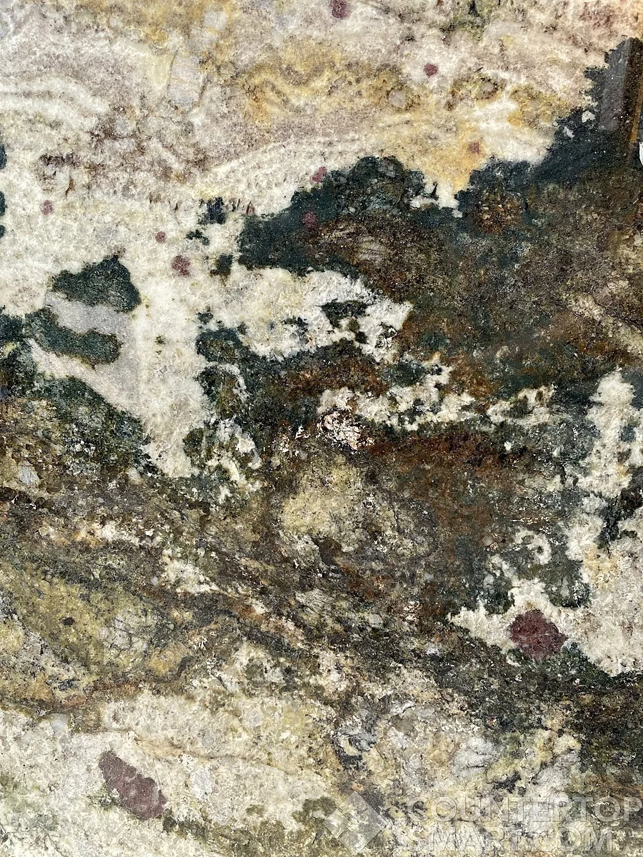 Closeup image of Azul Fantasy Grey Granite countertop slab