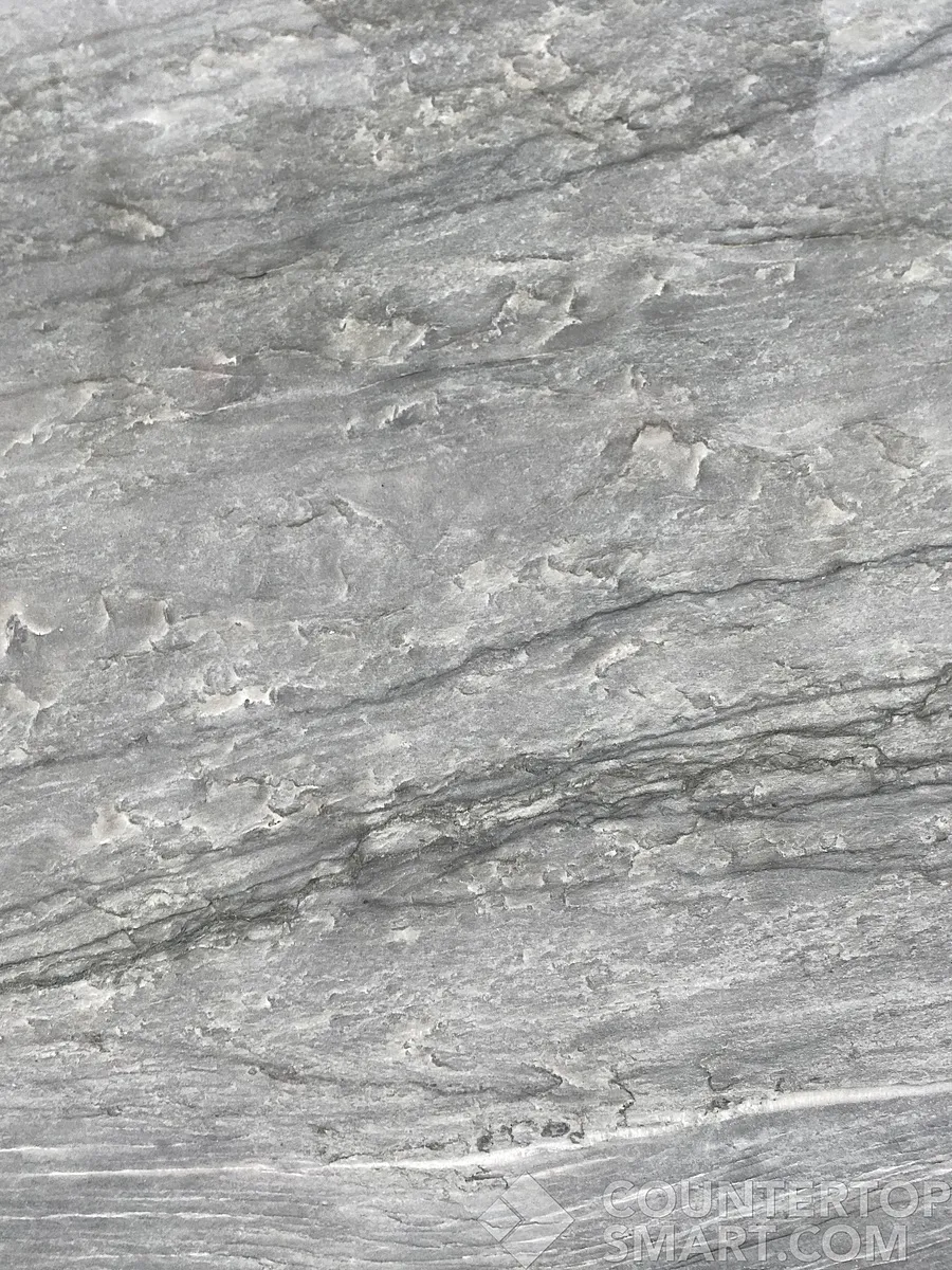 Closeup image of Mercury Gray Quartzite countertop slab