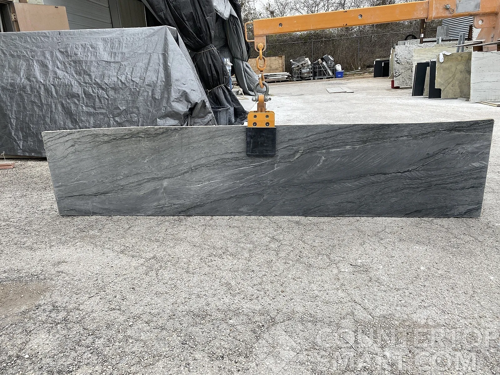 Full image of Mercury Gray Quartzite countertop slab