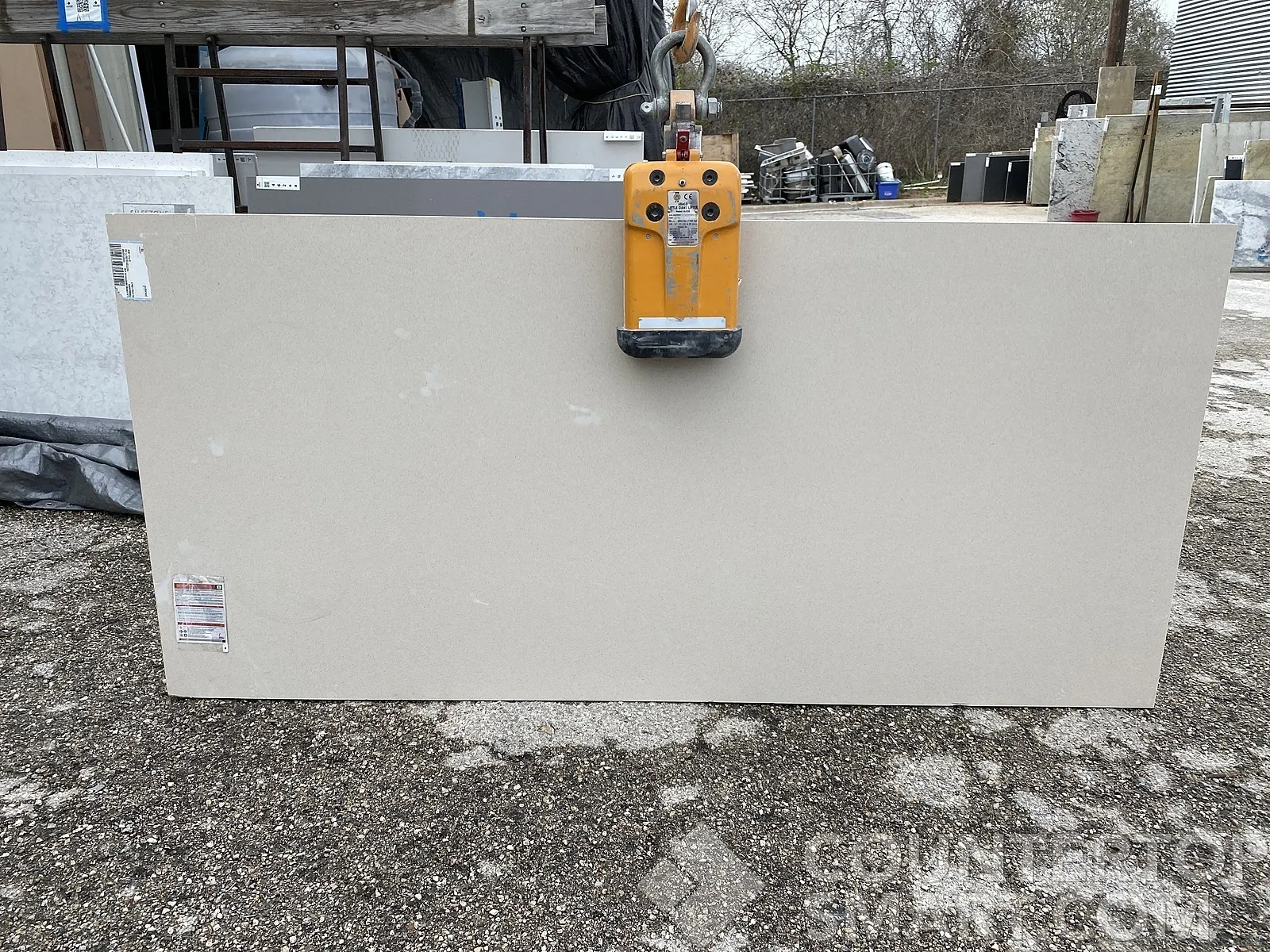 Full image of Silestone Minerva Cream Quartz countertop slab
