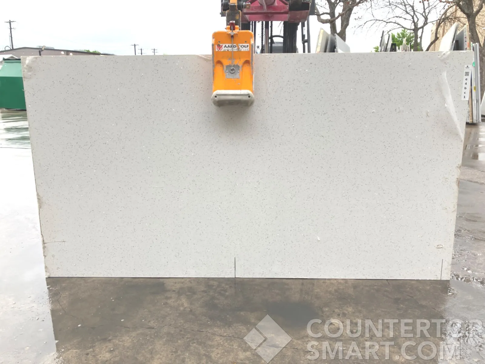 Full image of Stratus Quartz Icy Speckle White Quartz countertop slab