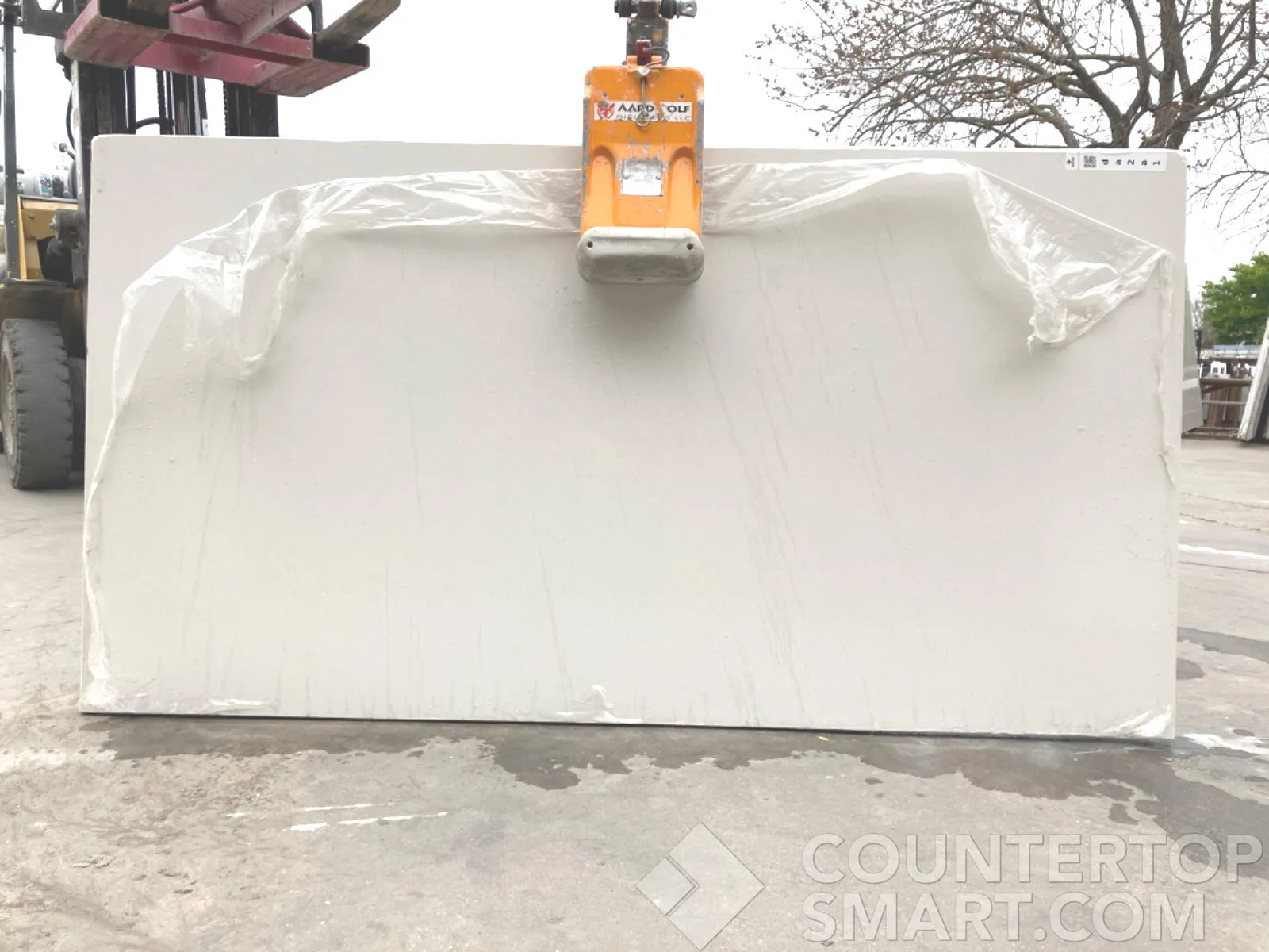 Full image of Q Quartz Stellar White Quartz countertop slab