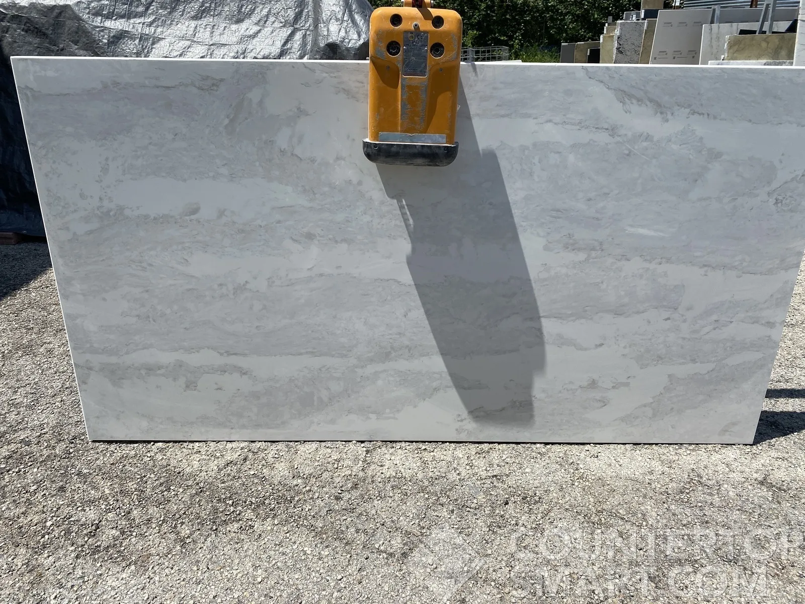 Full image of Vicostone Luna Plena Grey Quartz countertop slab