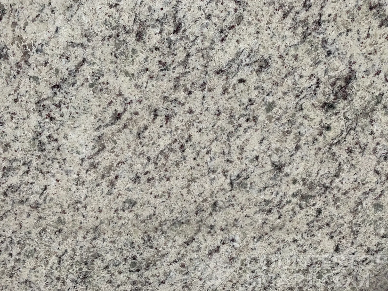 Closeup image of Dallas White Granite countertop slab