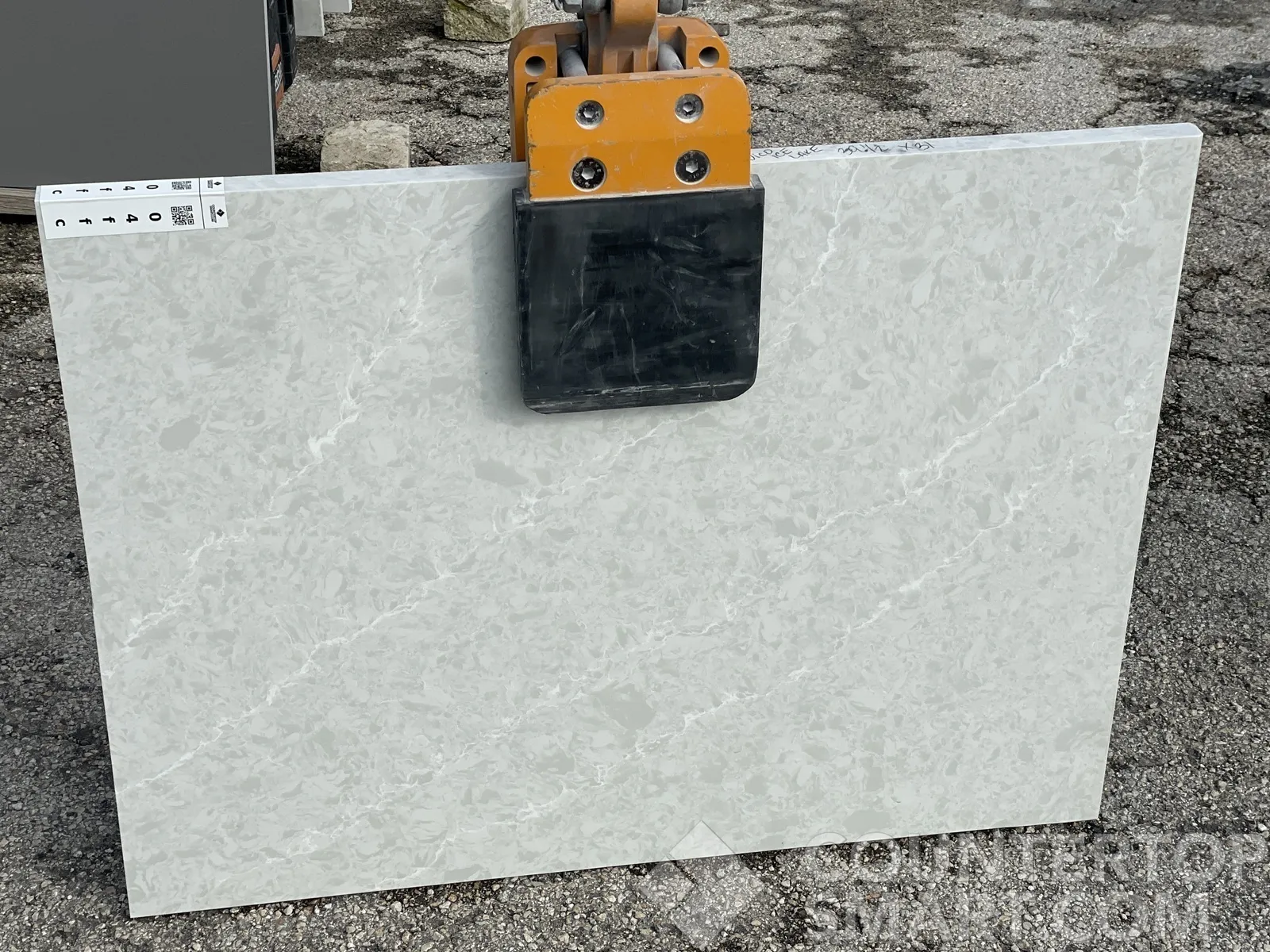 Full image of Vicostone Icelake Grey Quartz countertop slab
