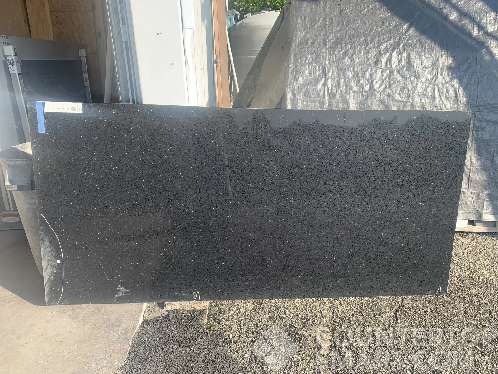 Full image of Silestone Stellar Night Quartz countertop slab