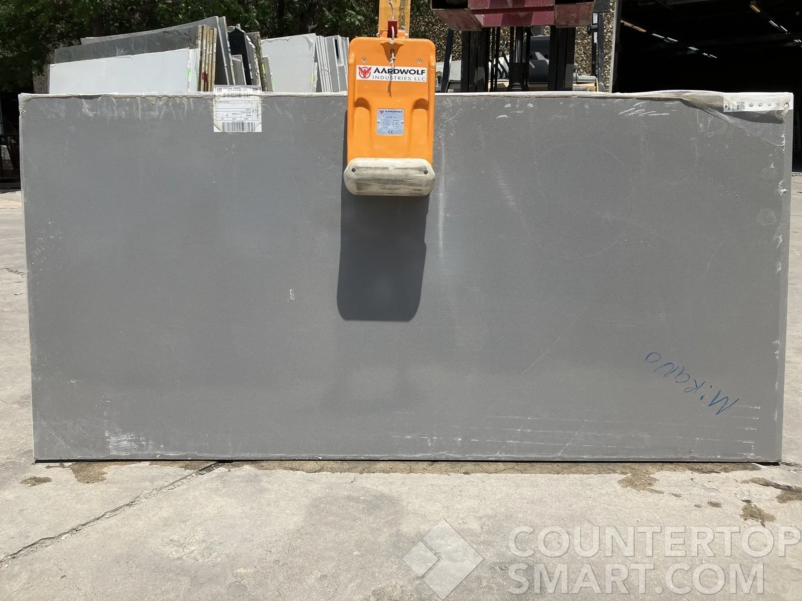 Full image of Q Quartz Mirano Gray Quartz countertop slab