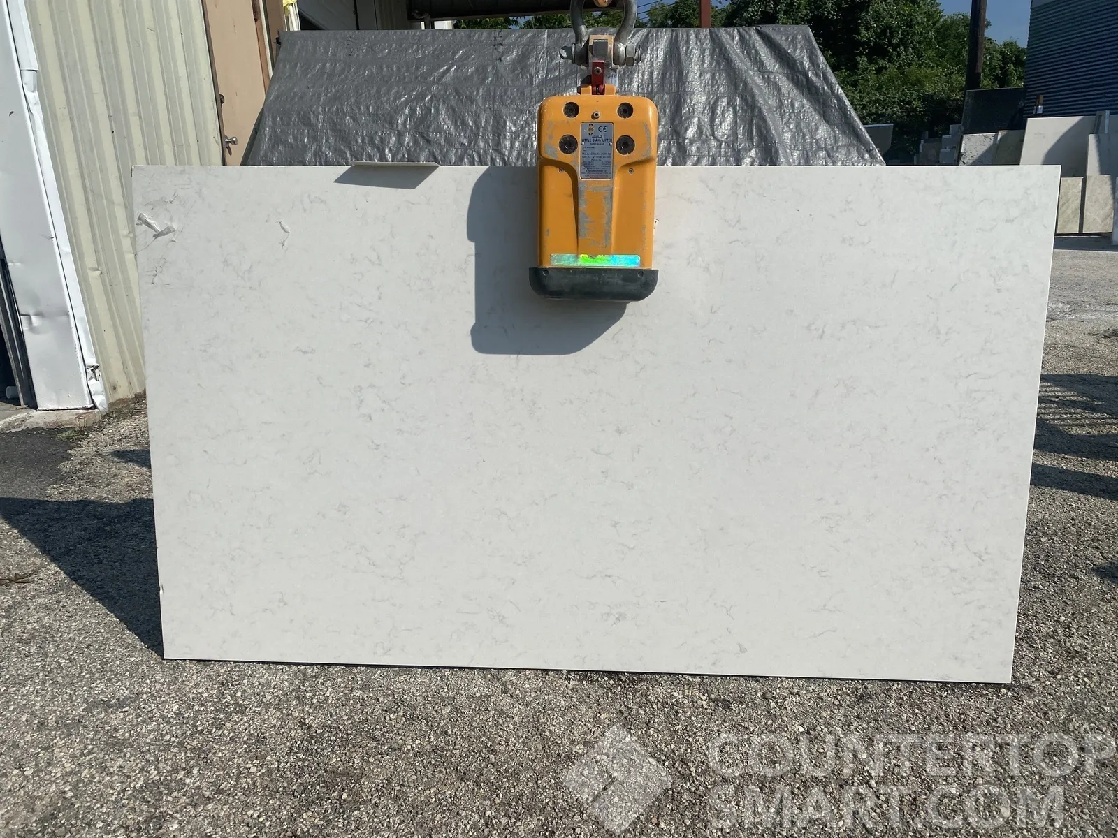 Full image of Silestone Lagoon White Quartz countertop slab