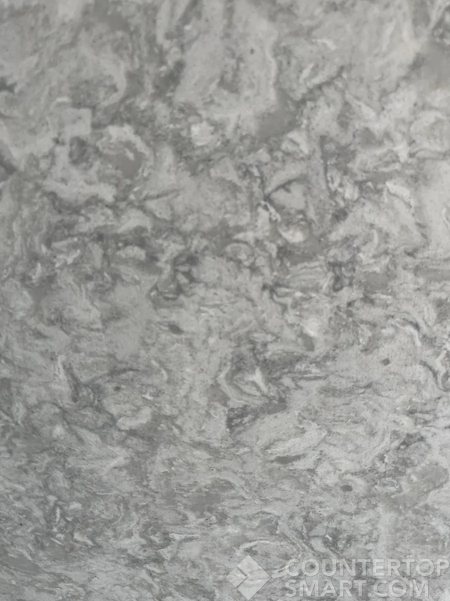 Closeup image of Q Quartz Galant Gray Quartz countertop slab