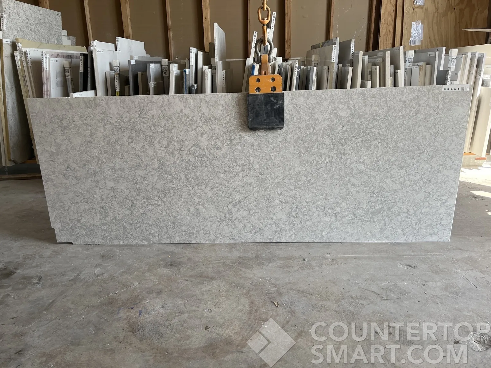 Full image of Q Quartz Galant Gray Quartz countertop slab