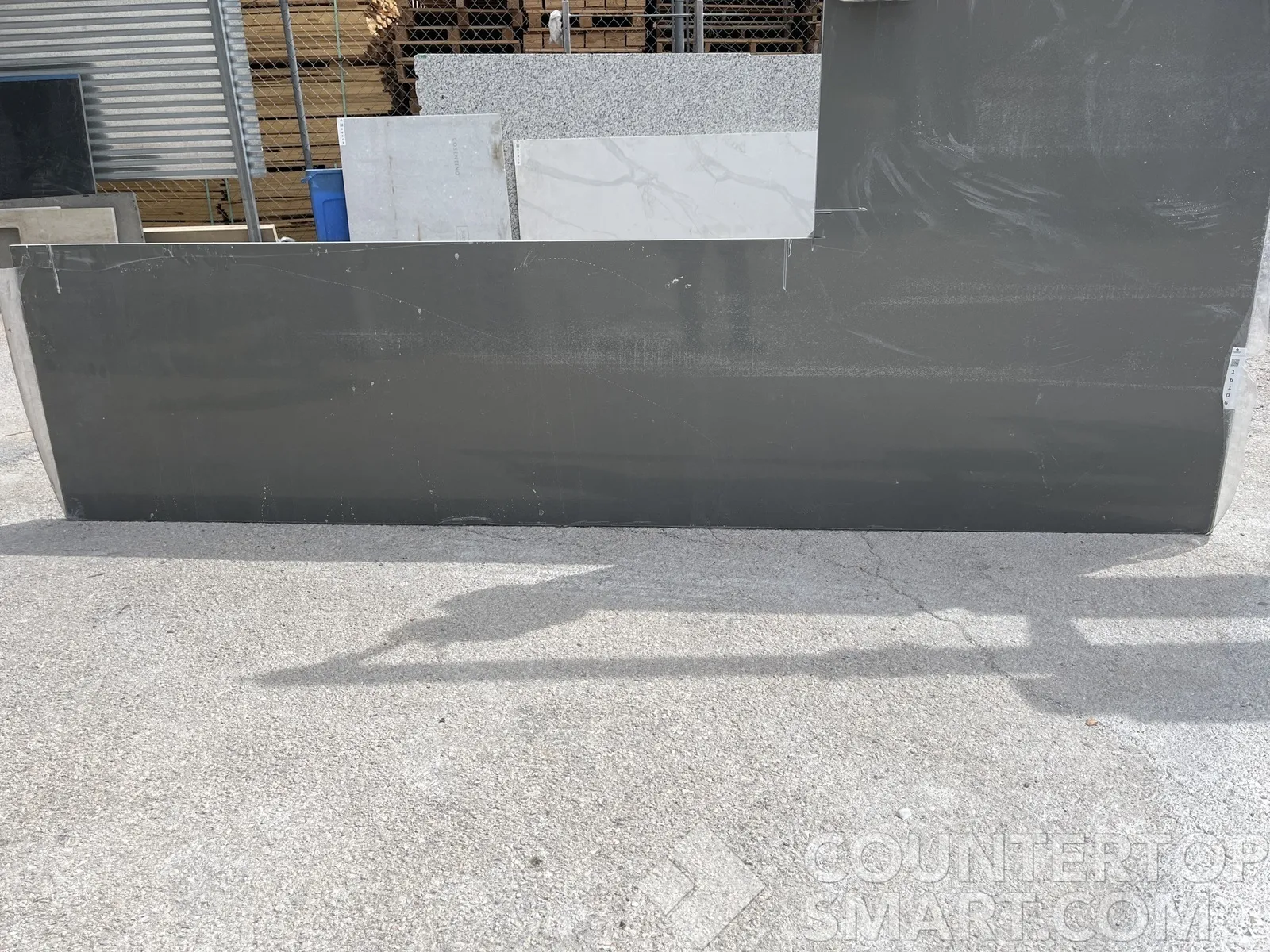 Full image of Corian Graphite Grey Quartz countertop slab